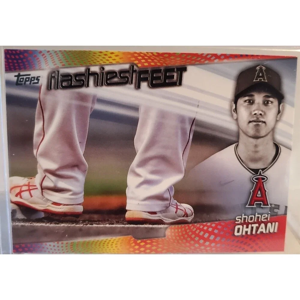 2022 Topps Flashiest Feet Insert Holo Rainbow SHOHEI OHTANI card #FF-14SP LAD